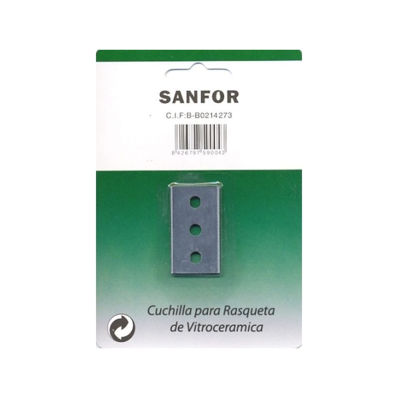CUCHILLA RASQUETA 40MM VITROCERAMICA SANFOR 59004 5 PZ      