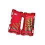 Estuche 10 de brocas HSS-G Tin Ø 3 / 3.5 / 4 / 4.5 / 5 / 6 / 7 / 8 / 9 / 10 mm.